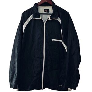 Nike Windbreaker Men's Black and White Size XL Full Zip Jacket Long Sleeve
